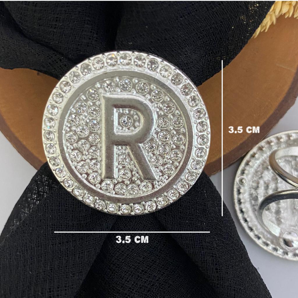 Bros Ring Hijab Motif HURUF| Ring Hijab Motif Huruf| Cincin Hijab Motif Huruf warna silver