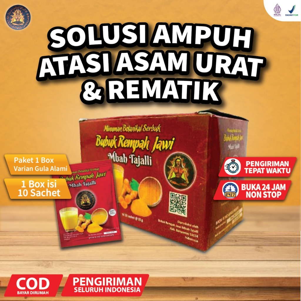 

1 BOX ( 10 Sachet ) Bubuk Rempah Jawi Mbah Tajalli Gula Aren