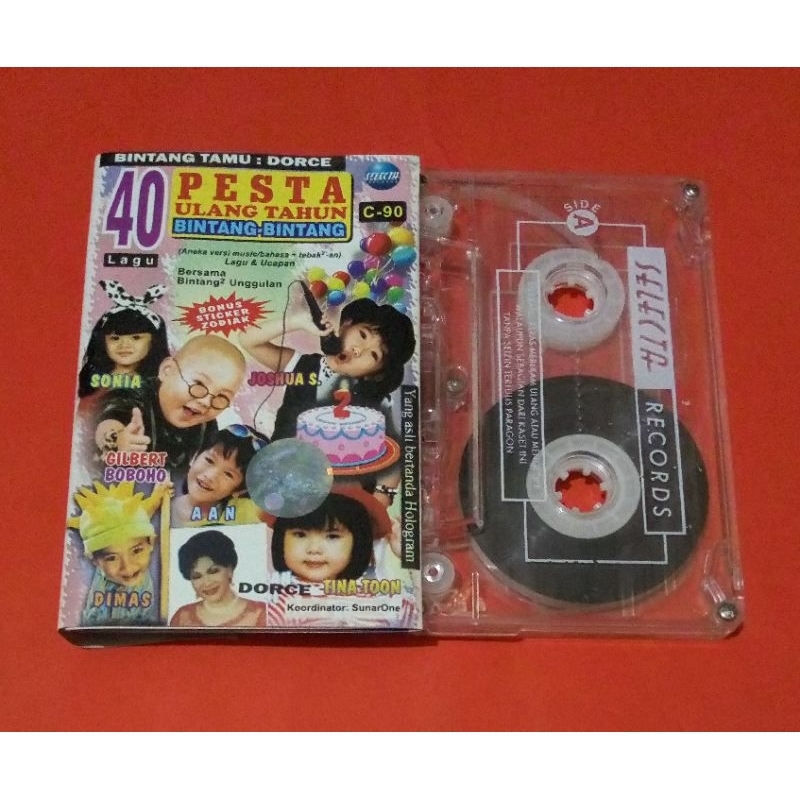 kaset pita 40 Lagu PESTA ULANG TAHUN BINTANG 2 BINTANG TAMU DORCE