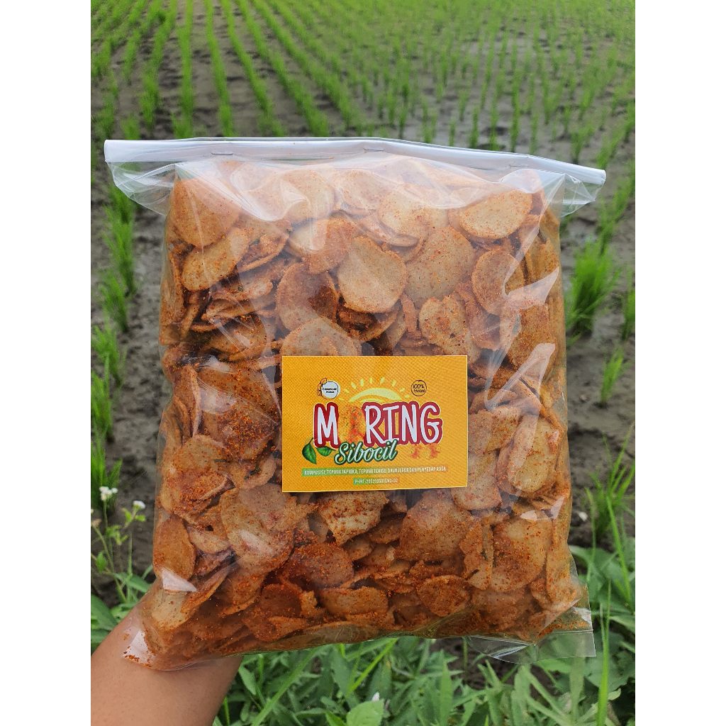 

Keripik pedas Moring Sibocil EXTRA PEDAS 1 kg aroma Daun Jeruk Citruk Moring Garut molring