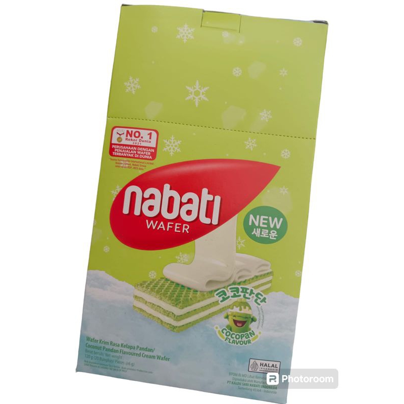 

Wafer nabati newCocopan flavour Rasa krim kelapa pandan Perbox isi 20 pcs