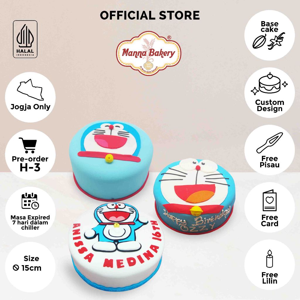 

TART ICING FONDANT DORAEMON/ KUE ULANG TAHUN / BIRTHDAY CAKE / CUSTOM CAKE