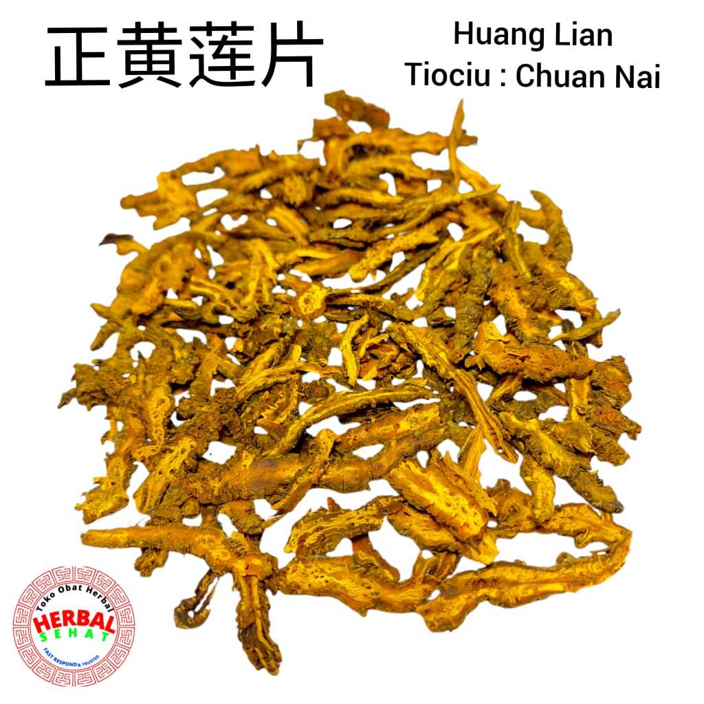 

Huang Lian Pian/Fen 50 Gram / Grade A / Xi Lian / Chuan Nai / Chon Nei Rhizoma Coptidis