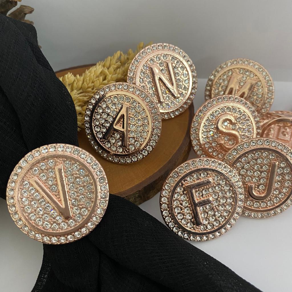 Bros Ring Hijab Motif HURUF| Ring Hijab Motif Huruf| Cincin Hijab Motif Huruf warna KUNING