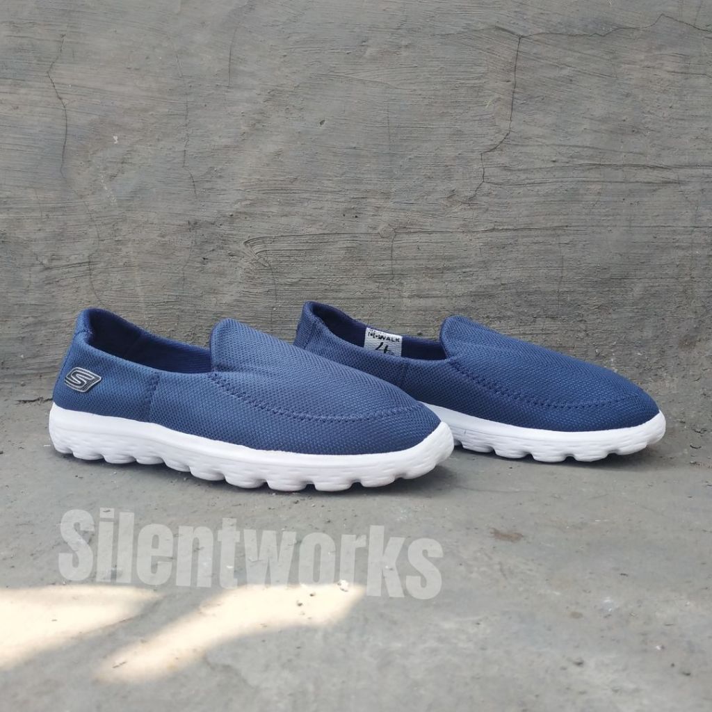 SEPATU SLIP ON SKECHERS GO WALK PRIA WANITA NAVY DONGKER MADE IN VIETNAM