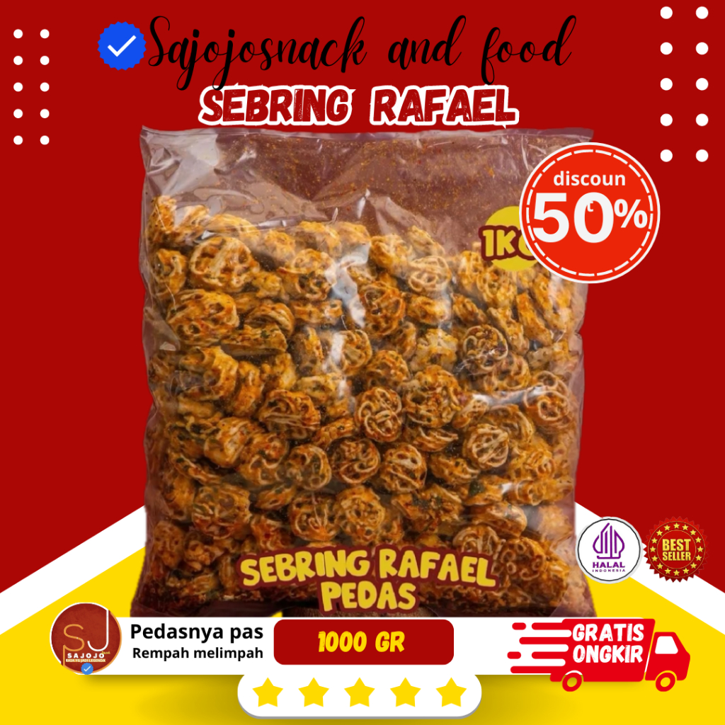 

1kg sebring Seblak kering rafael Pedas daun jeruk snack krupuk mawar bantat cikruh makanan food