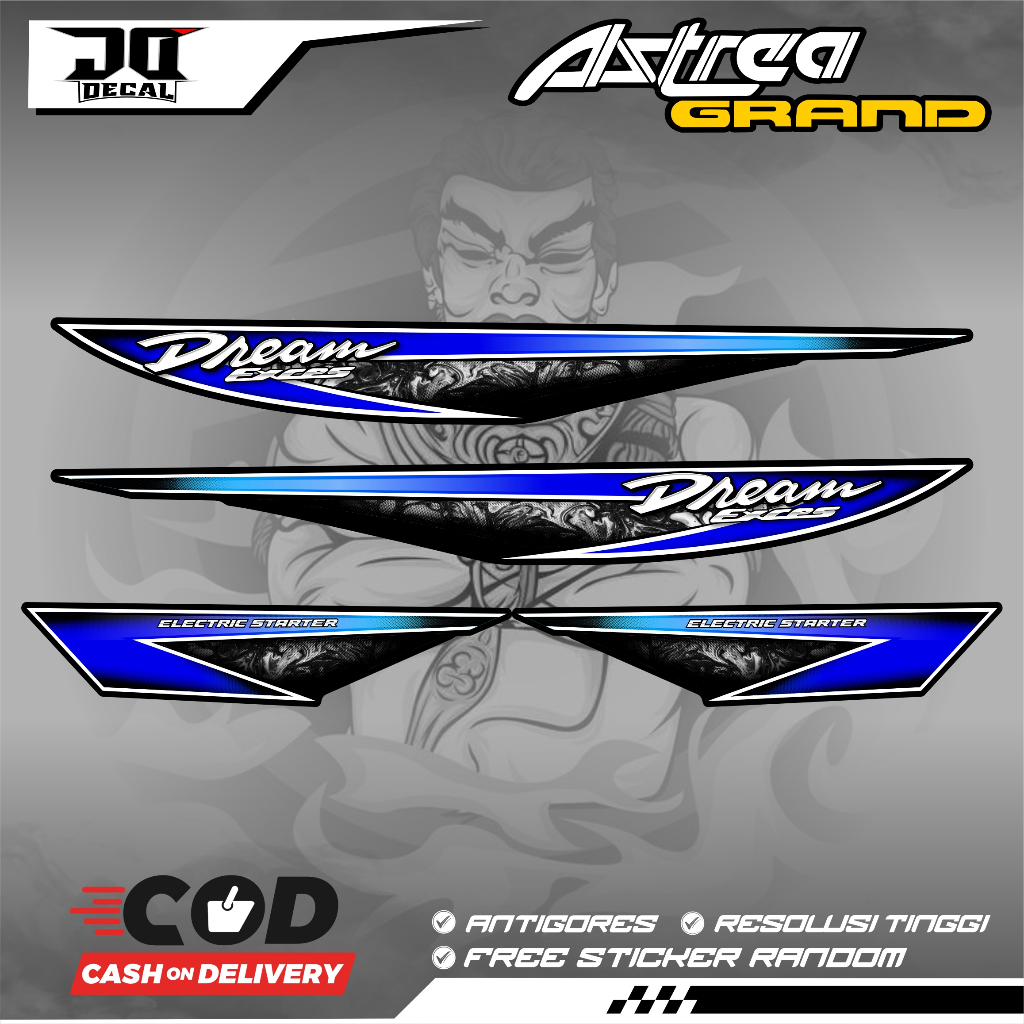STRIPING VARIASI HONDA ASTREA GRAND BULUS SABIT DREAM EXCES K41