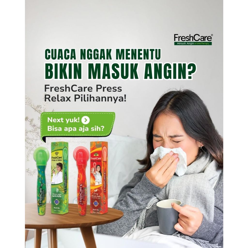 FRESHCARE Press and Relax Minyak Angin Aromaterapi Fresh care Roll On dan Kerok - 10ml