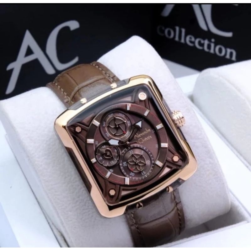 jam tangan wanita original ALEXANDRE CHRISTIE AC3030BF LEATHER STRAP