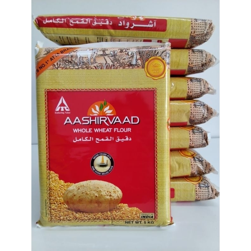 

ATTA Ashirvad/ Whole wheat flour/Tepung Gandum/ India/ 5kg
