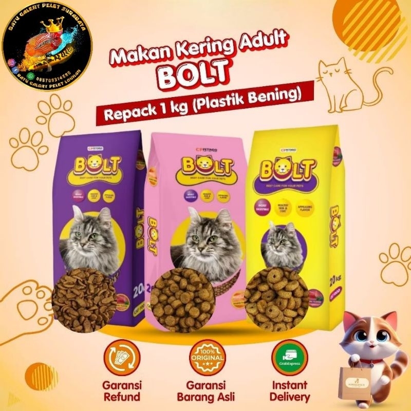 Pakan Kucing BOLT TUNA BOLT SALMON CAT FOOD BOLT TUNA Makanan Kucing BOLT MURAH Dry Food BOLT TUNA M