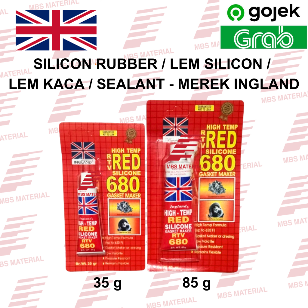 

INSTANT & SAME DAY | Silicon Rubber / Lem Silikon / Lem Kaca / Sealant Red Ingland 35g & 85g