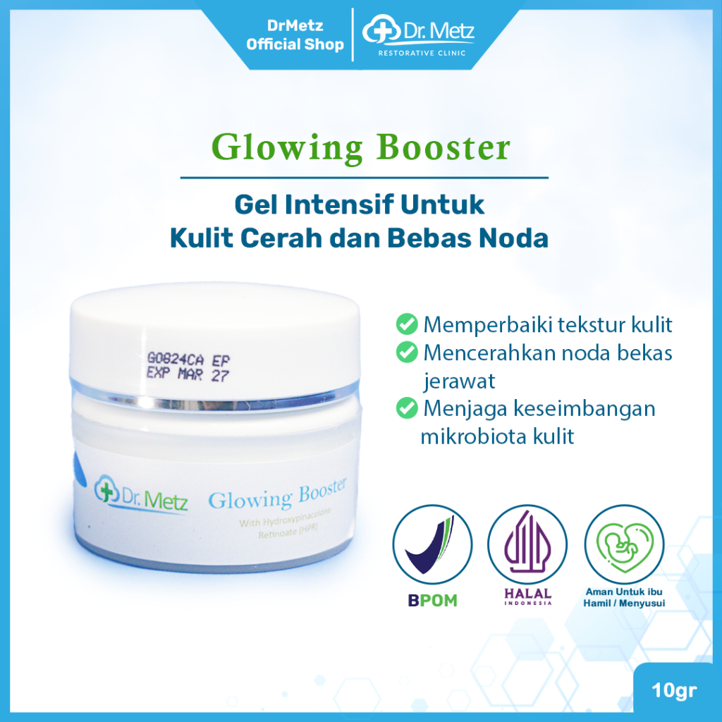 Krim Malam Wajah Sensitif - Dr Metz Skincare Glowing Booster Night Cream