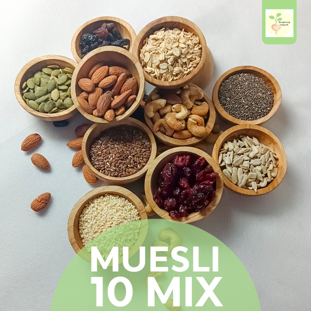 

SUPER MUESLI 500GR - 10 MIX Rolled Oat, Almond, Cranberry, Cashew, Pumpkin Seed, Sunflower Seed,