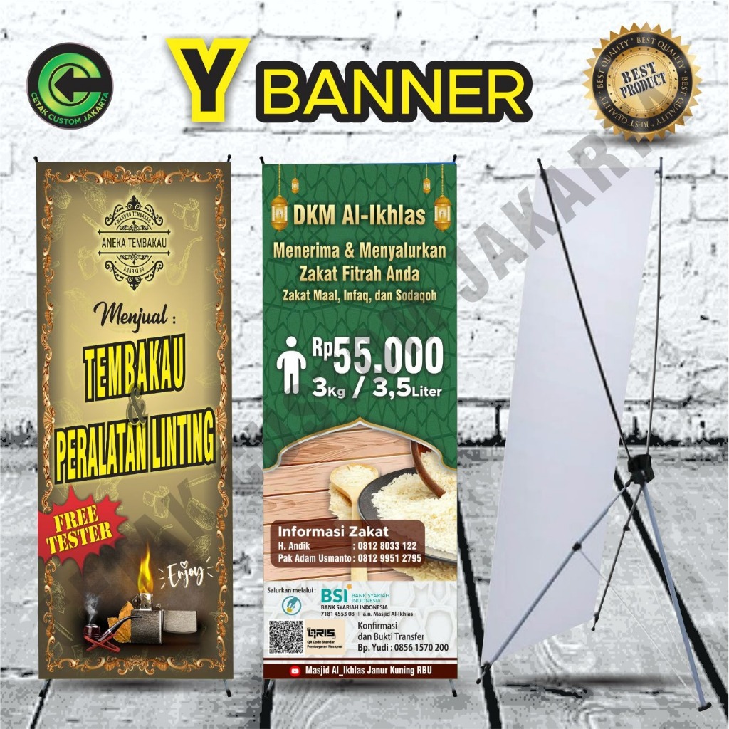 JUAL X BANNER DAN Y BANNER 60X160 80X180 FREE DESIGN