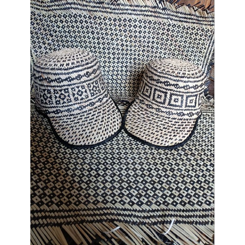 Topi Anyaman Rotan Topi Pet Pria Handmade 100% Asli Kalimantan