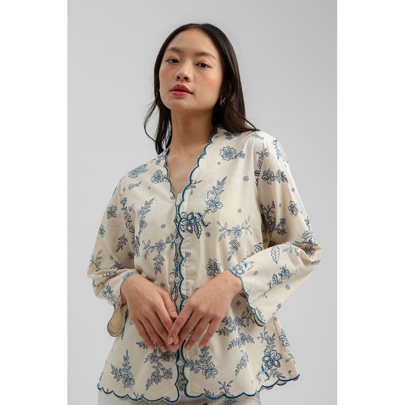 Atasan Blouse Wanita - JANITRA KREM by COTTONINK Archipelago (Size M & Size L) #ArchipelagoCollectio