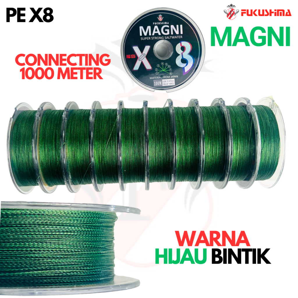 Benang pe x8 tali pancing fukushima magni