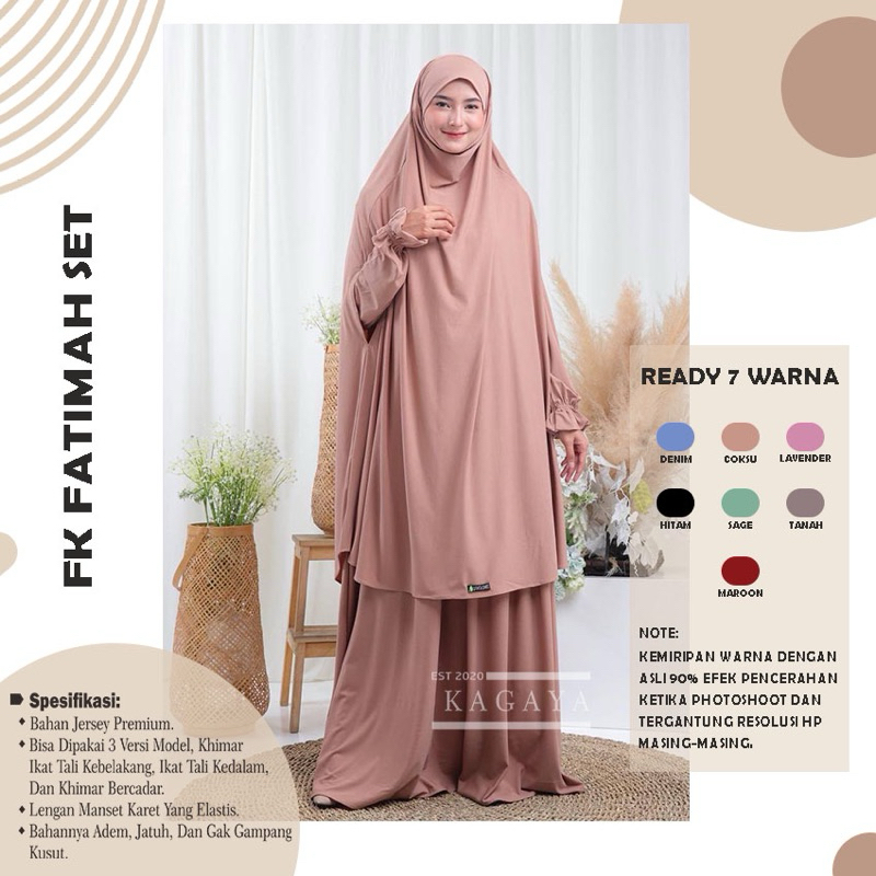 Gamis Set French Khimar Cadar Fatimah Set  Dewasa By Luthfia / Pakaian Muslimah Dewasa / Gamis Cadar