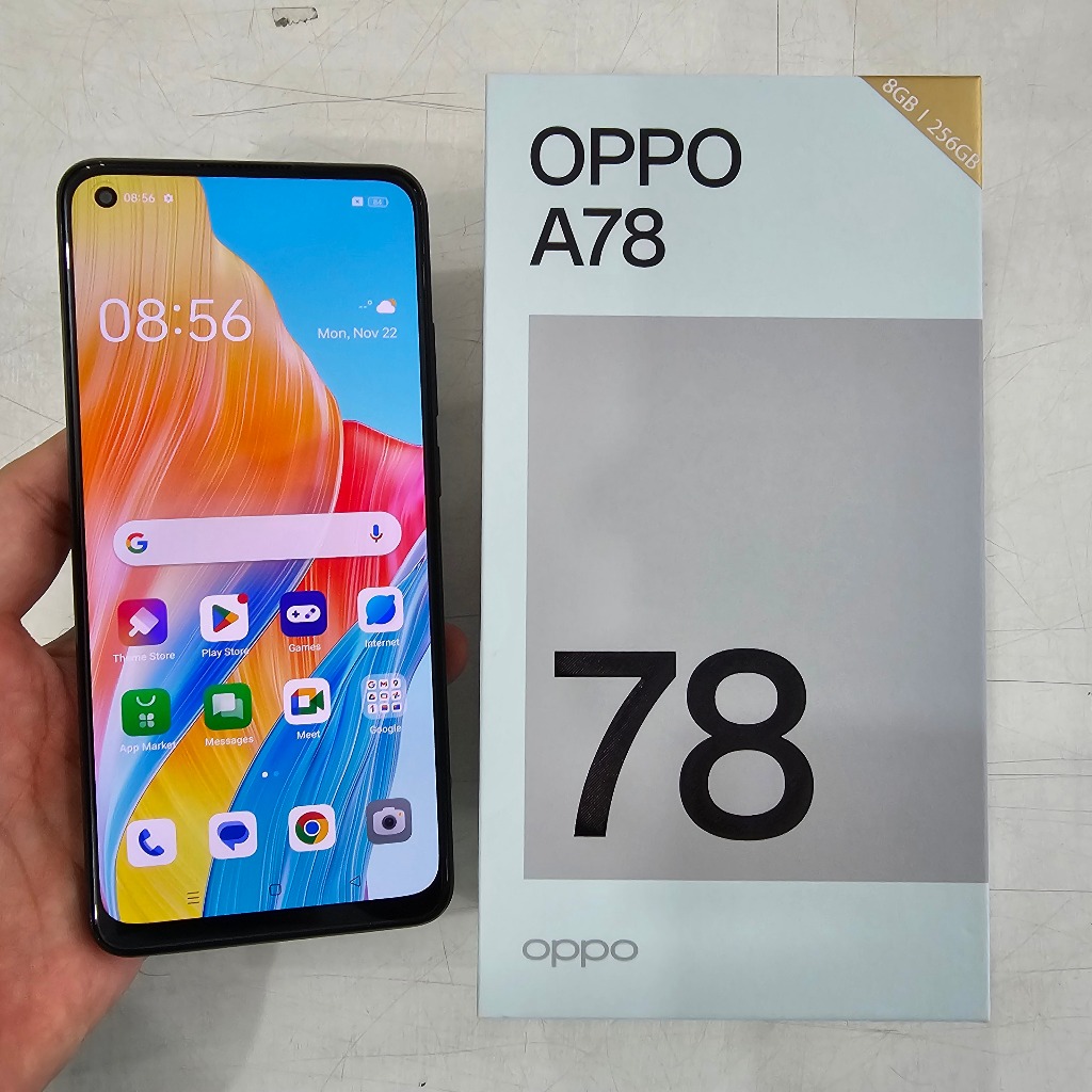 OPPO A78 NFC 16GB Ram 8+8 8/256 256GB second mulus lengkap