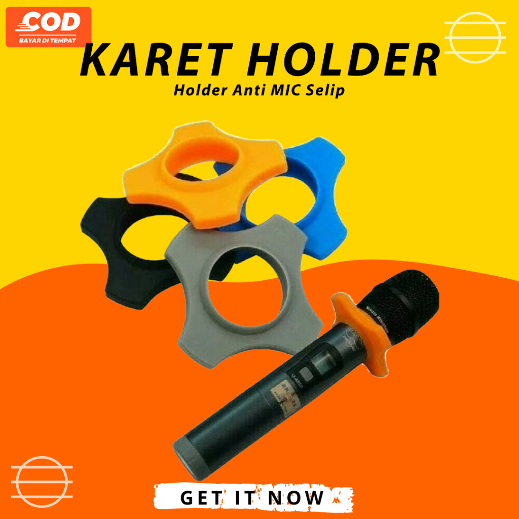 Ring karet mic gelang microphone holder genggam mikrophone / GROSIR KARET MIC KARET PENGAMAN MIC RIN