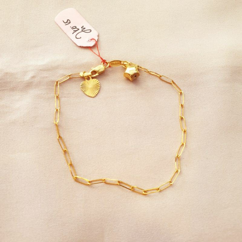 Gelang paperclip love bintang emas asli kadar 700