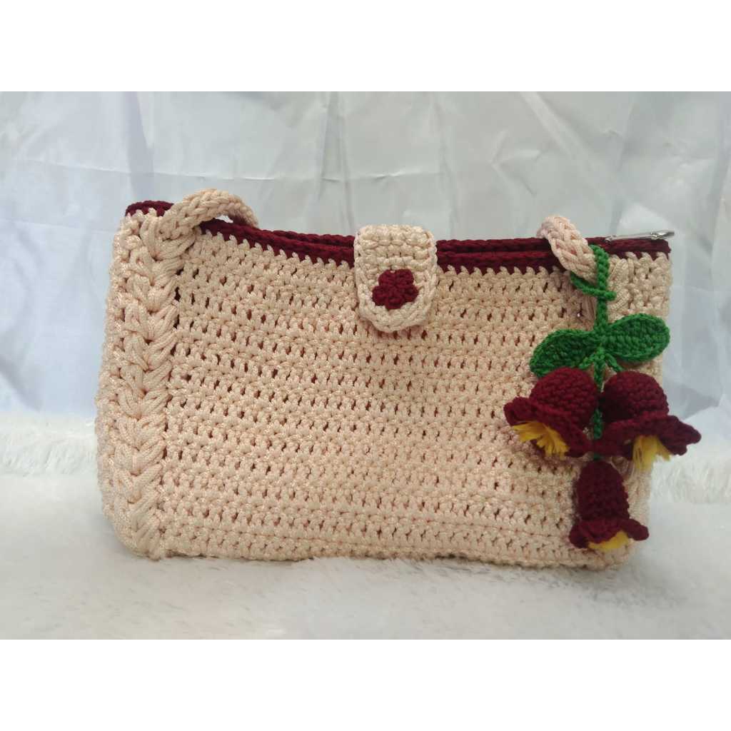 TAS RAJUT HANDMADE | TAS RAJUT WANITA | TAS RAJUT WANITA SELEMPANG | TAS RAJUT PREMIUM | TAS RAJUT