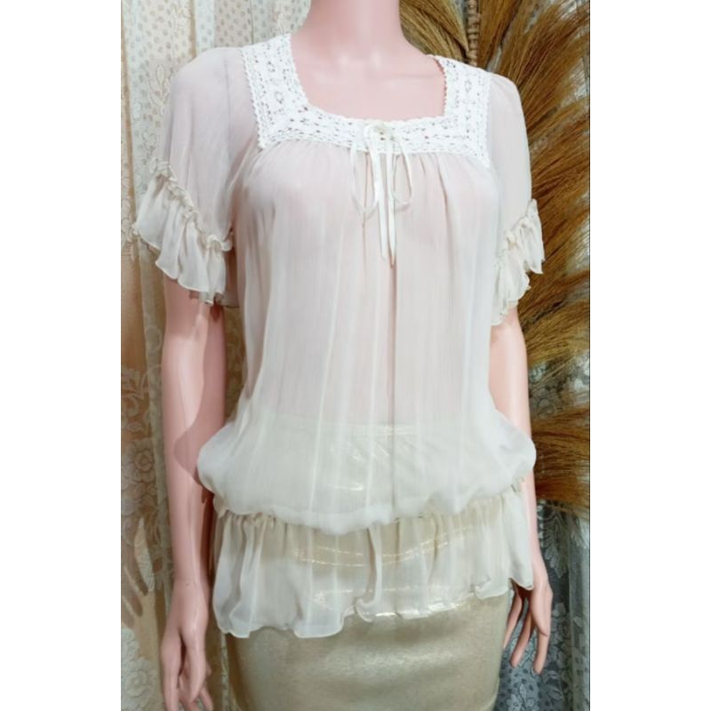 Blouse Sifon Korea cantik menerawang