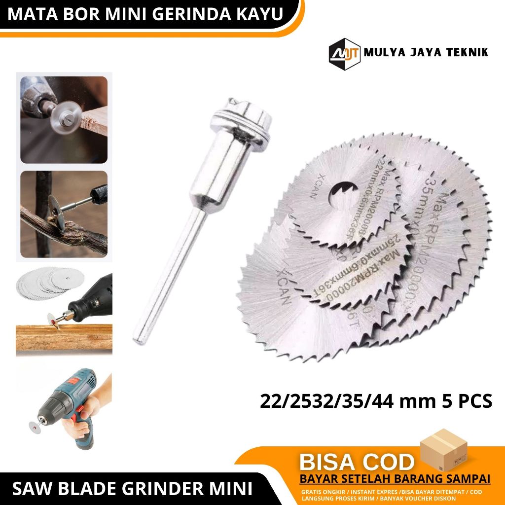 Mata Bor Gerinda Potong Mini KDK / HSS Saw Blade Set 6 Pcs / Mata Gerinda Mini Potong Kayu Set 6 Pcs