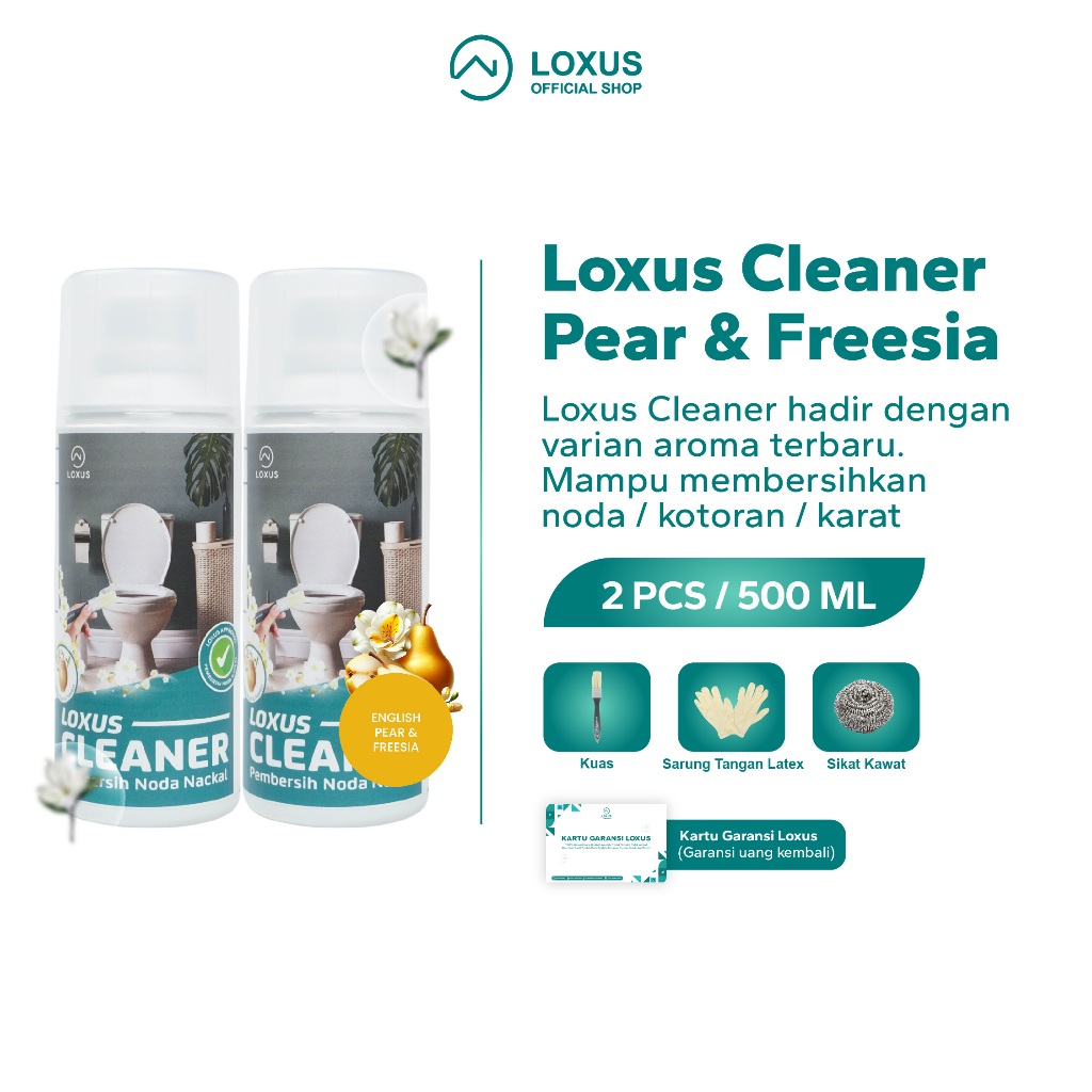 Loxus Cleaner 2pcs Aroma Pear Freesia Pembersih Kerak Toilet Kamar Mandi Stainless Shower Kran