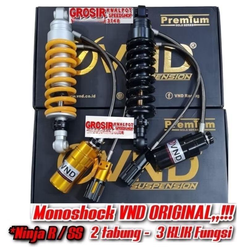 Monoshock Shock belakang Tabung Pisah ORIGINAL VND 2 Tabung 3 Klik Fungsi New Model PLUS Braket brek
