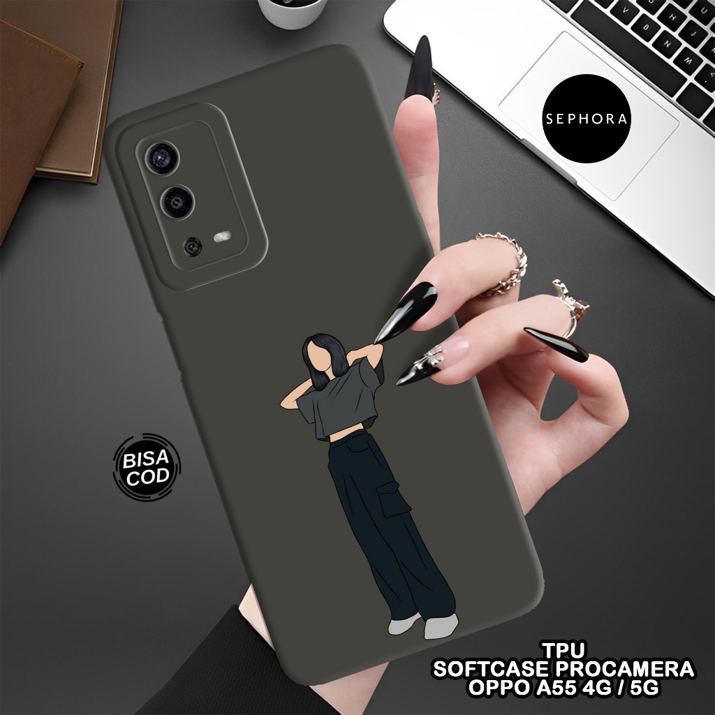 Softcase OPPO A55 4G Terbaru - Fashion Case Cewe - Case OPPO A55 4G - Case Pro Camera - Casing OPPO 