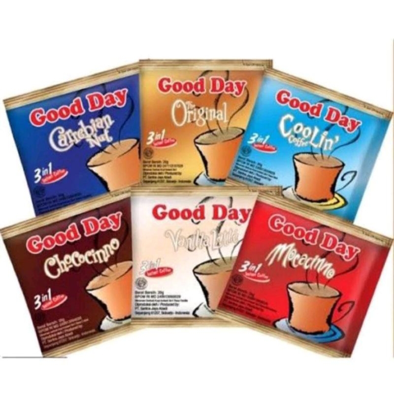 

Kopi Good Day 3in1 All varian rasa - renceng 10×20gr