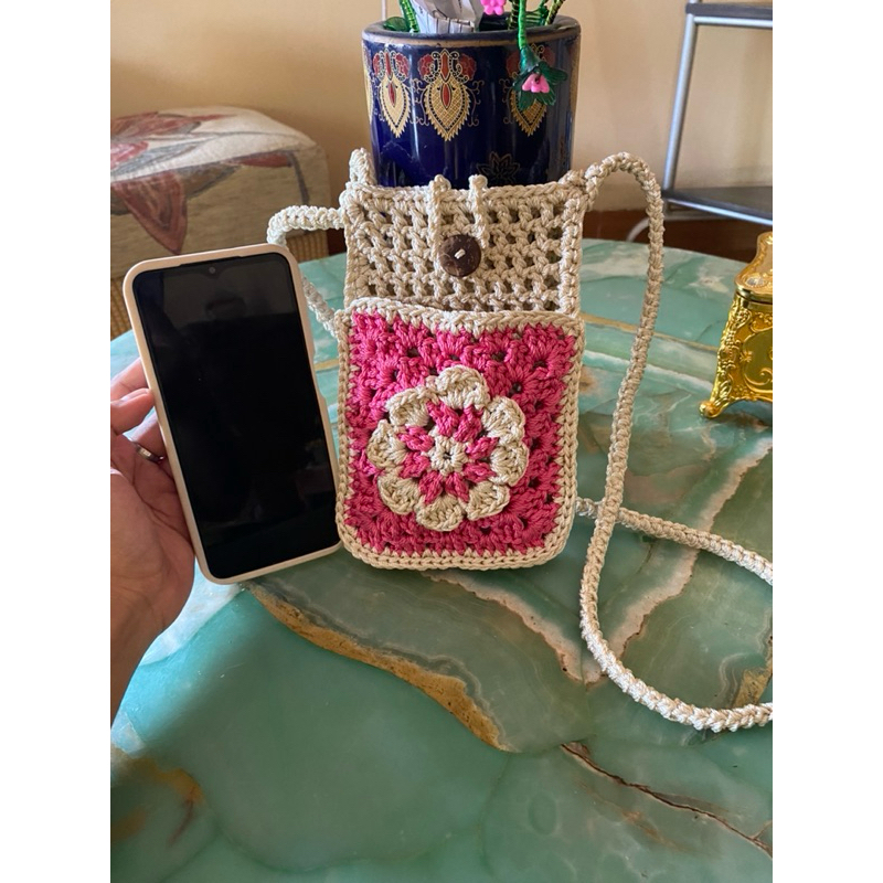 READY STOCK Tas Rajut HP Selempang Unik Cantik Murah HANDMADE