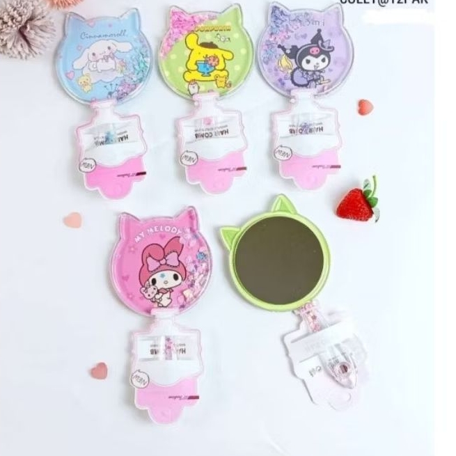 Cermin Gagang|Cermin Glitter|Cermin Kuromi|Cermin Bulat