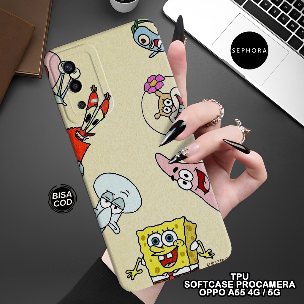 Softcase OPPO A55 4G Terbaru - Fashion Case Cartoon - Case OPPO A55 4G - Case Pro Camera - Casing OP