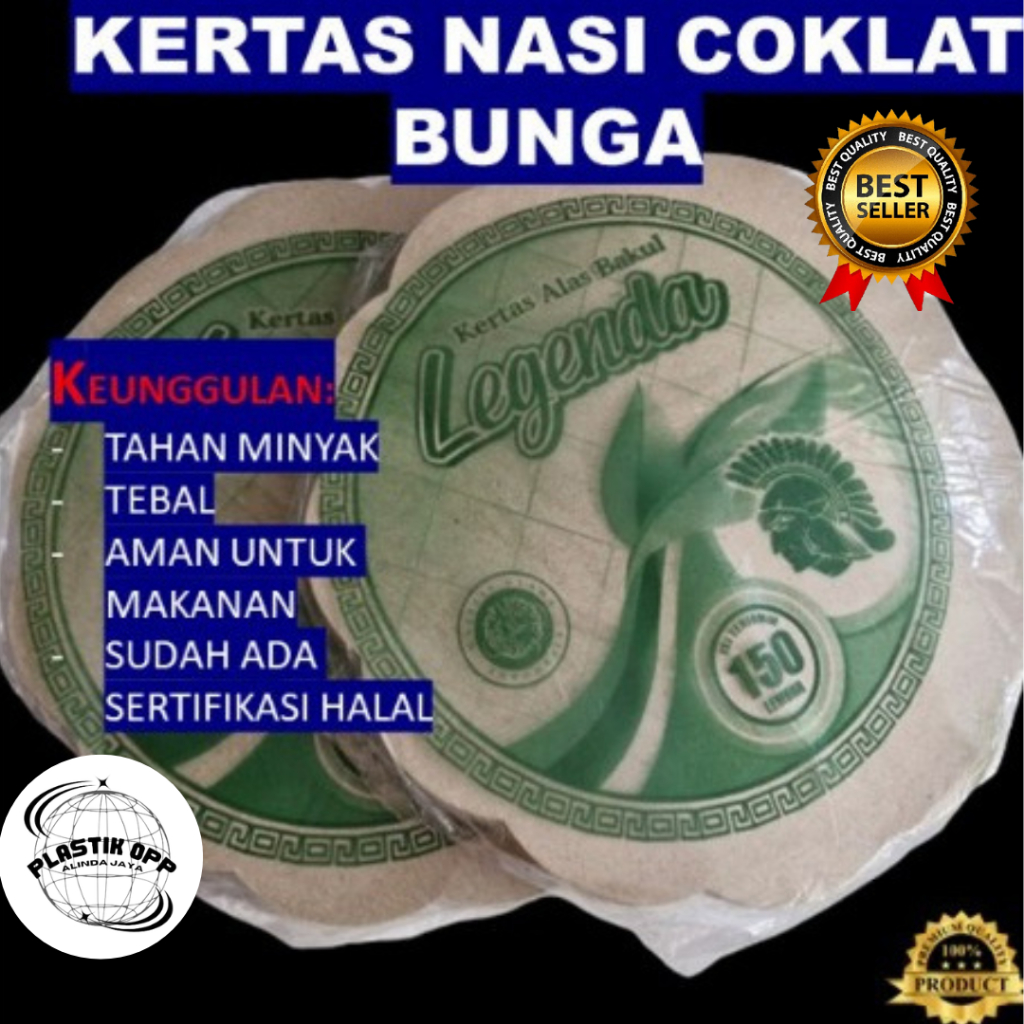 Kertas nasi bulat BESAR diameter 27cm/kertas nasi bunga BESAR isi 150lembar/alas tatakan piring rota