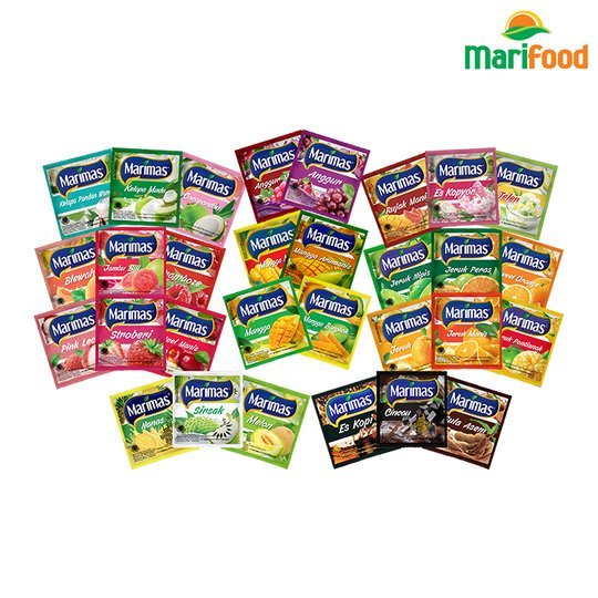 

Minuman Serbuh Rasa Buah Marimas Instant Drink Renceng 10 x 6 Gr Varian Blewah, Sirsak, Jambu Biji, Apel Manis, Gula Asem, Blueberry, Cincau, Blackcurrant, Nanas, Madu, Jeruk, Nipis, Pontianak, Anggur, Melon, Es Kopi, Mangga, Arumanis, Framboze