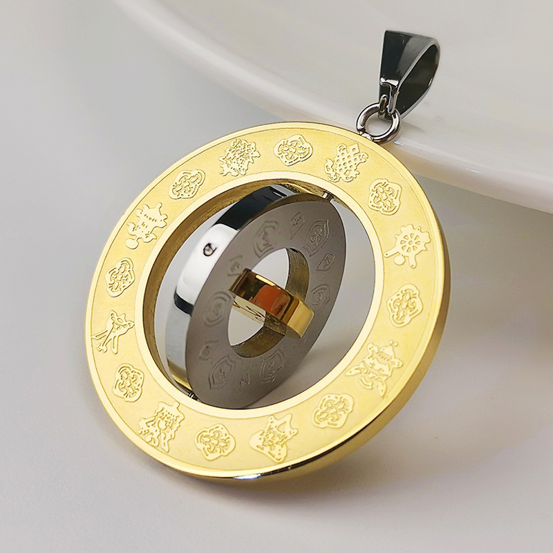 Kalung Liontin Titanium 12 Shio Chinese Zodiac Pendant H119