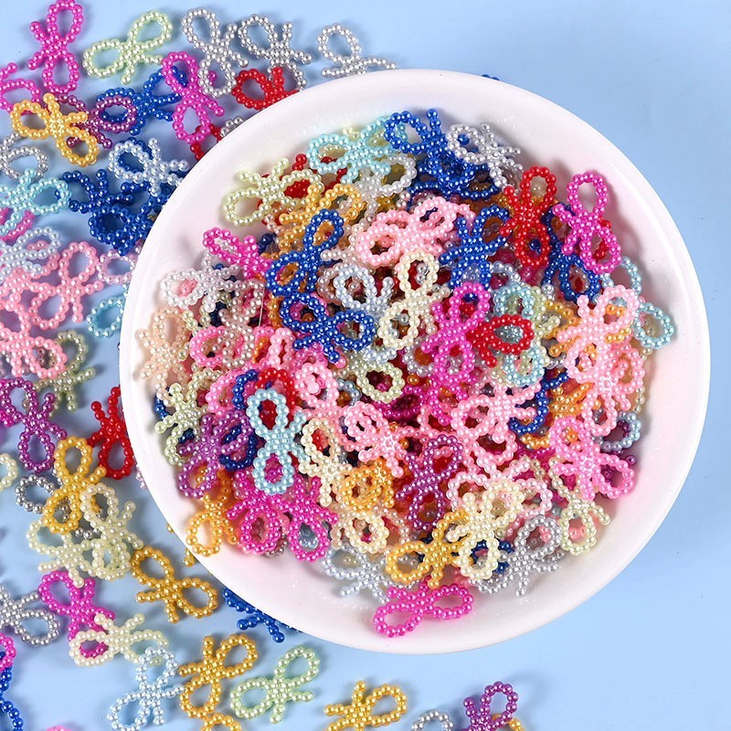 (MUTIARA) Resin Mutiara Pita| Manik Mutiara | Manik bentuk Pita isi 50pcs