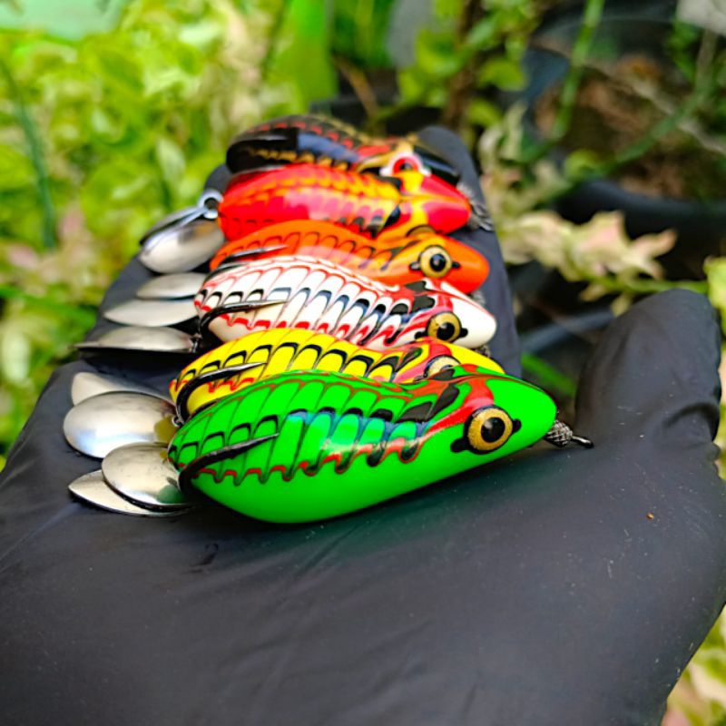 SOFT FROG LJ LURE DOUBLE BLADE UKURAN 5CM. 8GRAM.UMPAN CASTING