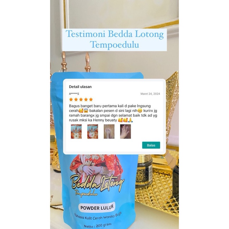 Ay00 LULUR BEDDA LOTONG BUBUK KERING LULUR PEMUTIH BADAN ALAMI BPOM HENNY BEAUTY