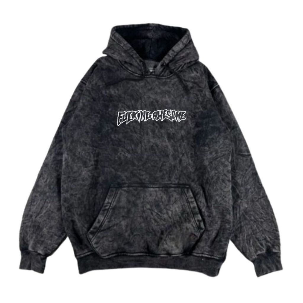 NEW ARIVVAL | SWEATER CASUAL VINTAGE WASHING - JUMPER HOODIE OBLONG BLACK SANDWASH FUCKING AWESOME F