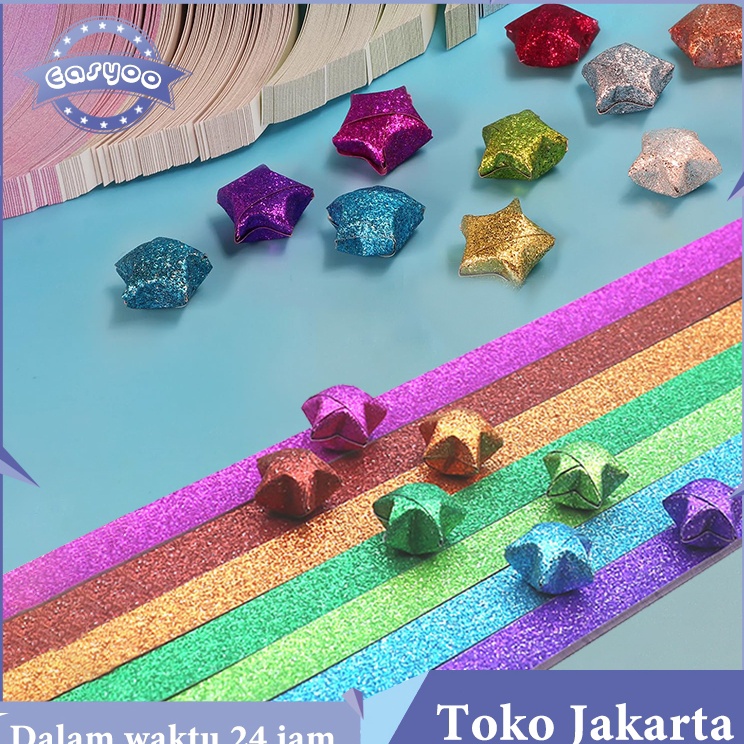 

Produk Isi 52 Kertas Origami Bintang Glitter 7 Warna Origami Star Paper Motif Bintang D93