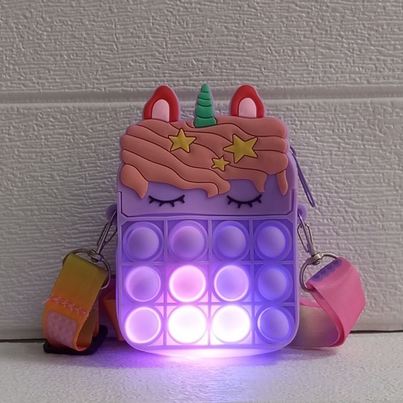 Tas pop it unicorn LED size mini