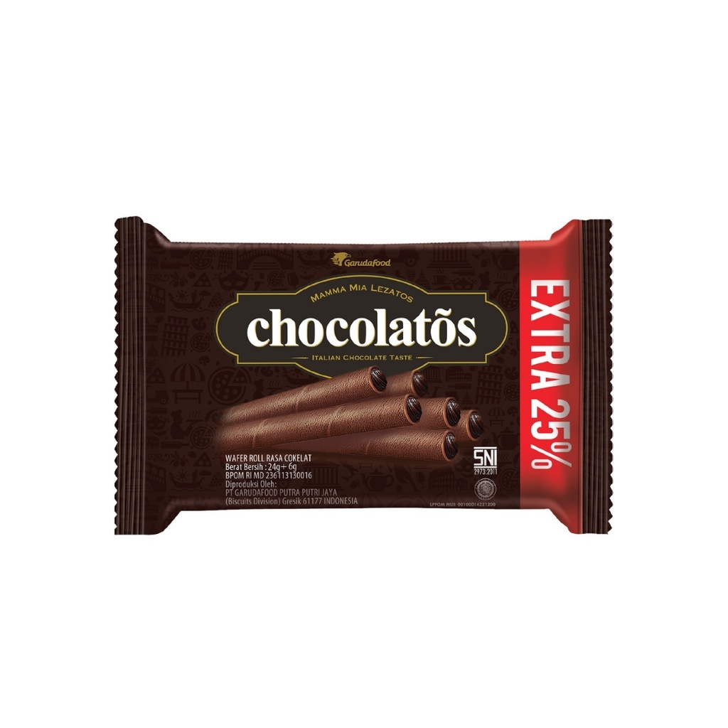 

Chocolatos Wafer Roll Dark 24gr