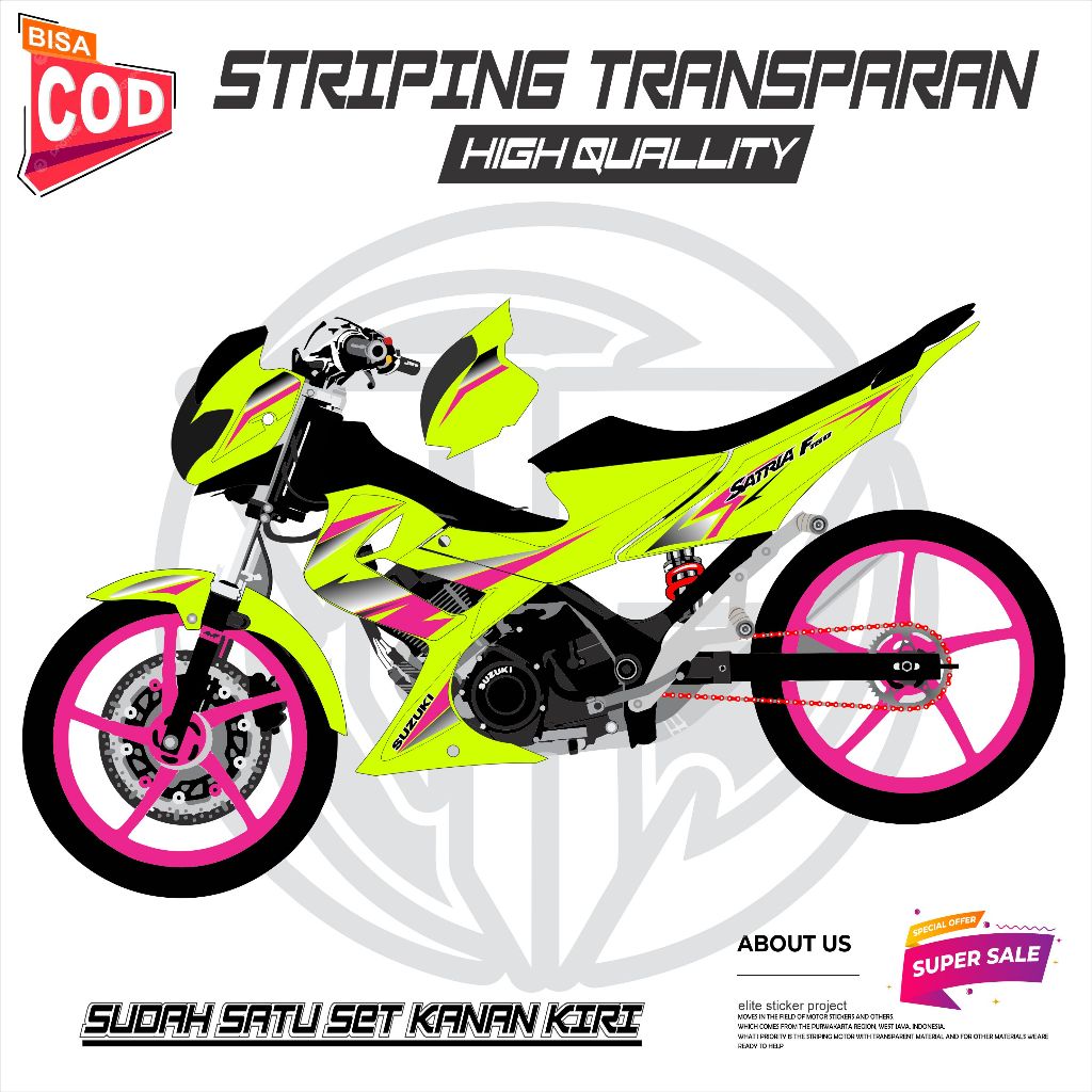 STRIPING VARIASI TRANSPARAN SUZUKI SATRIA FU BARONG CBU STICKER CUSTOM RACING SIMPEL MURAH 02
