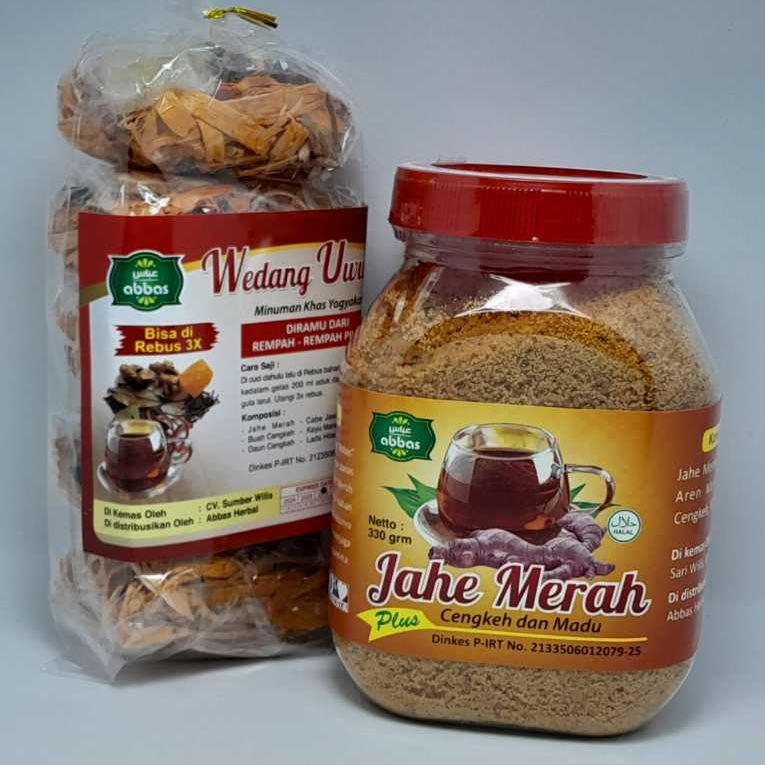 

Paket Wedang Uwuh Abbas isi 5 pcs Plus Jahe maerah abbas super 330gr