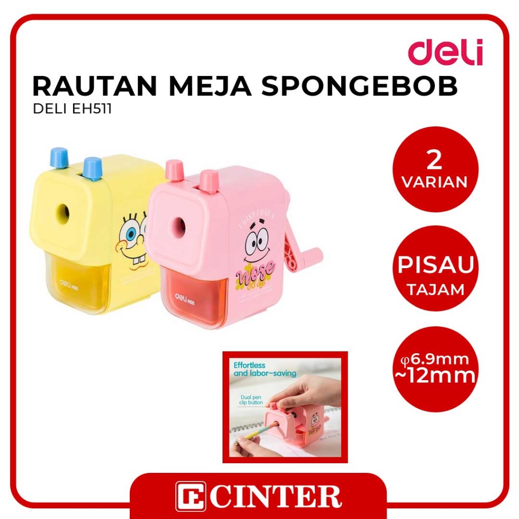 

DELI - PERUNCING MEJA / PERAUT PENSIL MEJA / SHARPENER EH511 EDISI SPONGEBOB