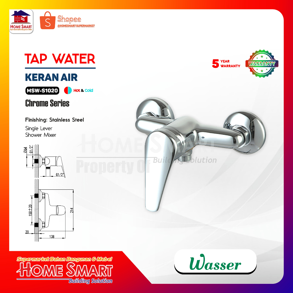 Kran Shower Wasser MSW S1020/Kran Shower Panas Dingin